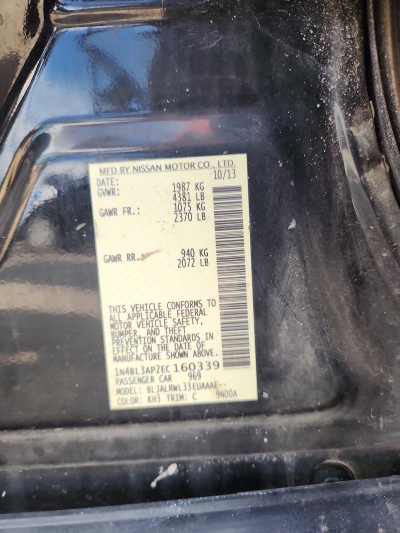 Aukcja sprzedaży 2014 Nissan Altima, vin: 1N4BL3AP2EC160339, numer aukcji: 86999985