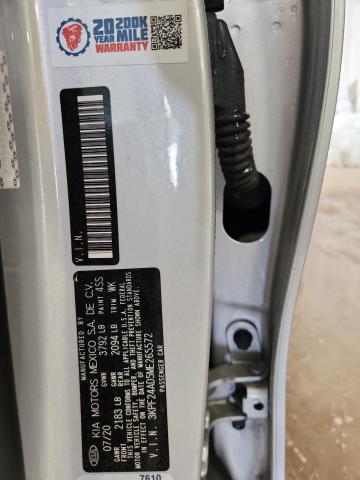 85750165 :رقم المزاد ، 3KPF24AD5ME265572 vin ، 2021 Kia Forte مزاد بيع