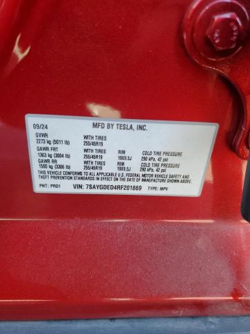Продаж на аукціоні авто 2024 Tesla Model Y, vin: 7SAYGDED4RF201869, номер лоту: 82334645