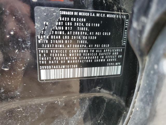 85386605 :رقم المزاد ، 3VV0B7AX3JM101368 vin ، 2018 Volkswagen Tiguan مزاد بيع