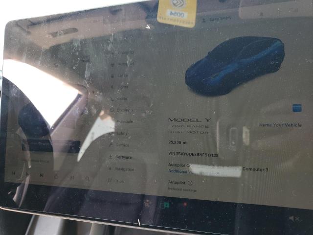 82629035 :رقم المزاد ، 7SAYGDEE8NF517133 vin ، 2022 Tesla Model Y مزاد بيع