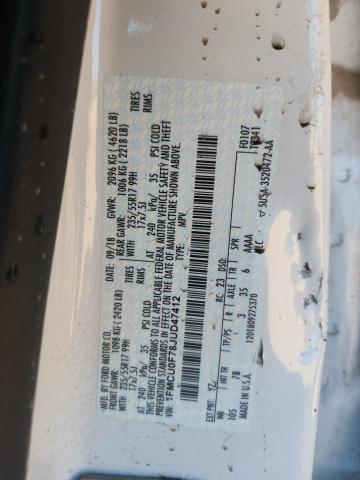 Aukcja sprzedaży 2018 Ford Escape, vin: 1FMCU0F78JUD47412, numer aukcji: 85294265