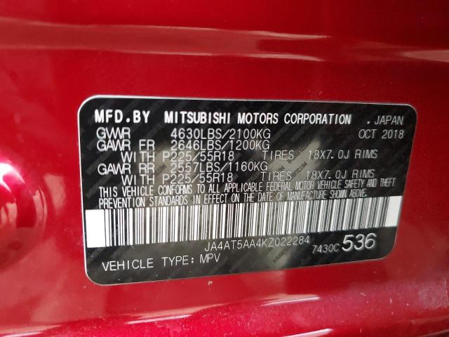 Auction sale of the 2019 Mitsubishi Eclipse, vin: JA4AT5AA4KZ022284, lot number: 86671925