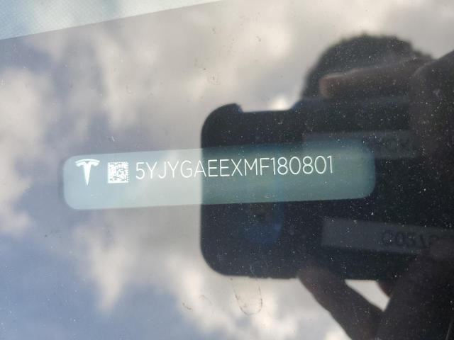 2021 Tesla Model Y მანქანა იყიდება აუქციონზე, vin: 5YJYGAEEXMF180801, აუქციონის ნომერი: 84477215