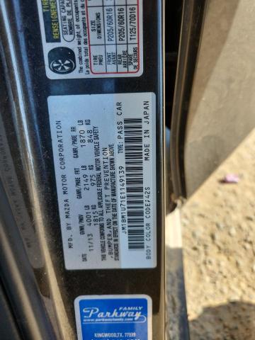 86694655 :رقم المزاد ، JM1BM1U71E1149139 vin ، 2014 Mazda 3 مزاد بيع