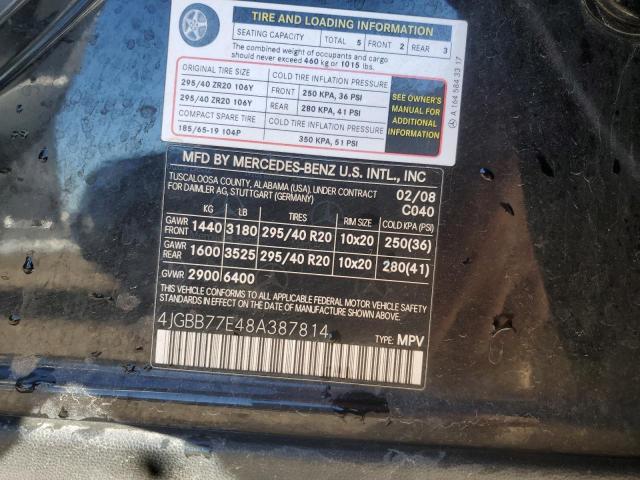 Auction sale of the 2008 Mercedes-benz Ml 63 Amg, vin: 4JGBB77E48A387814, lot number: 87115825