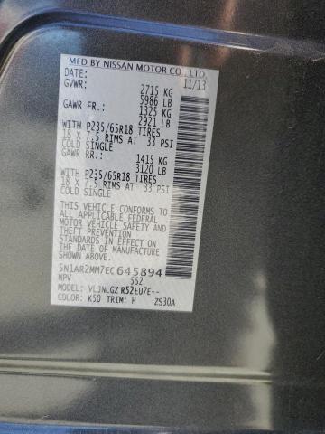 Продаж на аукціоні авто 2014 Nissan Pathfinder, vin: 5N1AR2MM7EC645894, номер лоту: 85747975