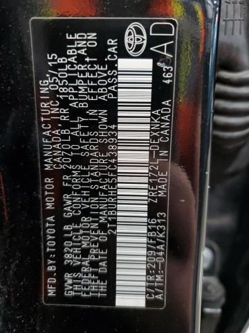 2015 Toyota Corolla მანქანა იყიდება აუქციონზე, vin: 2T1BURHE5FC438934, აუქციონის ნომერი: 85365545