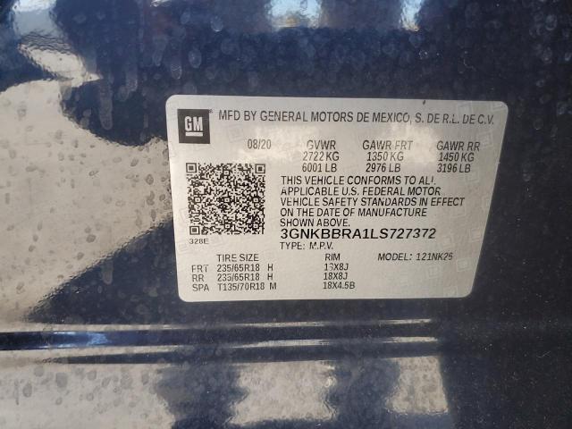 86793705 :رقم المزاد ، 3GNKBBRA1LS727372 vin ، 2020 Chevrolet Blazer مزاد بيع