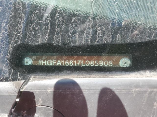 89653925 :رقم المزاد ، 1HGFA16817L085905 vin ، 2007 Honda Civic مزاد بيع