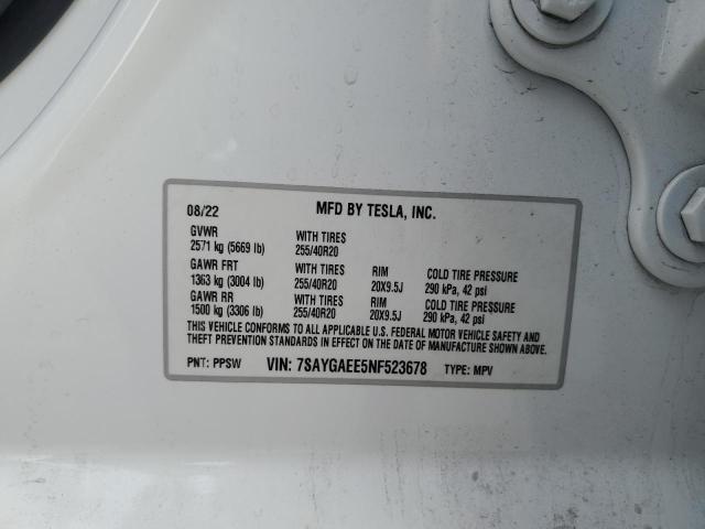 Продажа на аукционе авто 2022 Tesla Model Y, vin: 7SAYGAEE5NF523678, номер лота: 87271055
