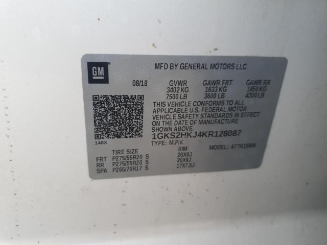 Продажа на аукционе авто 2019 Gmc Yukon Xl, vin: 1GKS2HKJ4KR128087, номер лота: 84220225