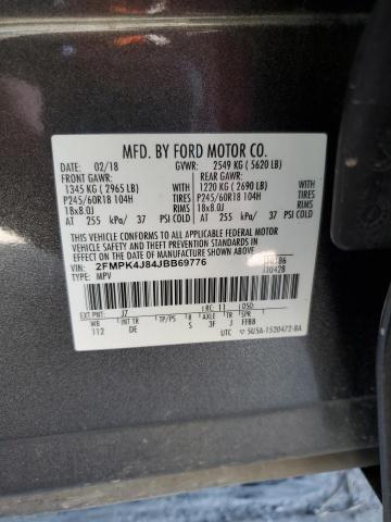 Продаж на аукціоні авто 2018 Ford Edge, vin: 2FMPK4J84JBB69776, номер лоту: 87025135