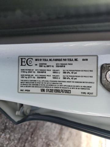 Продажа на аукционе авто 2020 Tesla Model 3, vin: 5YJ3E1EB9LF670523, номер лота: 87067145