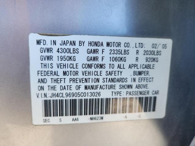 87022975 :رقم المزاد ، JH4CL96905C013026 vin ، 2005 Acura Tsx مزاد بيع