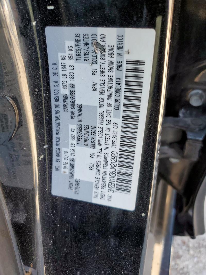 Продажа на аукционе авто 2018 Mazda 3, vin: 3MZBN1W38JM212920, номер лота: 91030635
