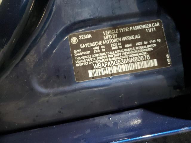 87387275 :رقم المزاد ، WBAPK5G53BNN80676 vin ، 2011 Bmw 328 مزاد بيع