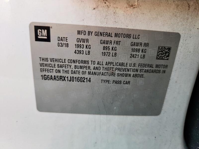 Продажа на аукционе авто 2018 Cadillac Ats, vin: 1G6AA5RX1J0160214, номер лота: 89666535