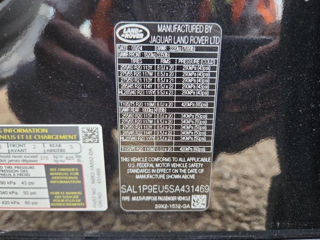 2025 Land Rover Range Rover Sport მანქანა იყიდება აუქციონზე, vin: SAL1P9EU5SA431469, აუქციონის ნომერი: 87044605