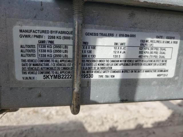 76654045 :رقم المزاد ، 5KYMB2222K1019530 vin ، 2019 Genesis Mbpt22 مزاد بيع