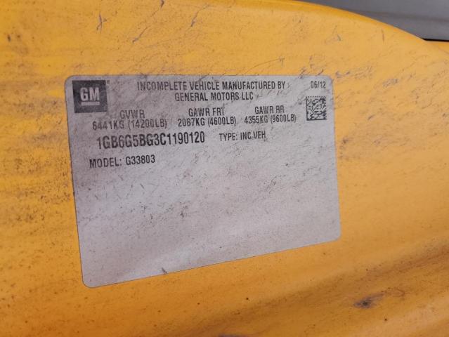 81523535 :رقم المزاد ، 1GB6G5BG3C1190120 vin ، 2012 Chevrolet Minotour G4500 مزاد بيع