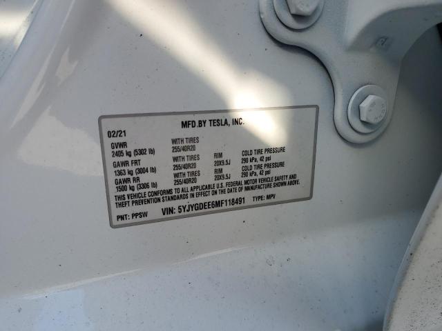 Продаж на аукціоні авто 2021 Tesla Model Y, vin: 5YJYGDEE6MF118491, номер лоту: 86844135