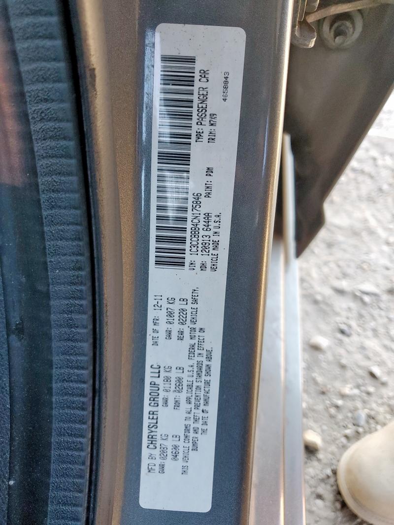Auction sale of the 2012 Chrysler 200, vin: 1C3CCBBB4CN175846, lot number: 86091485