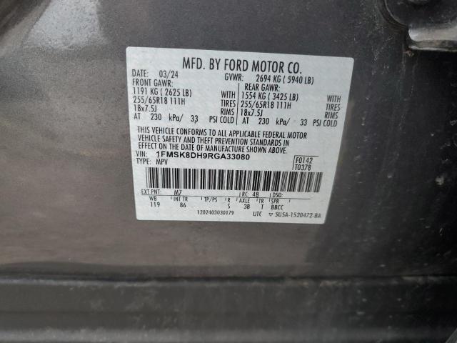 2024 Ford Explorer X მანქანა იყიდება აუქციონზე, vin: 1FMSK8DH9RGA33080, აუქციონის ნომერი: 86286445