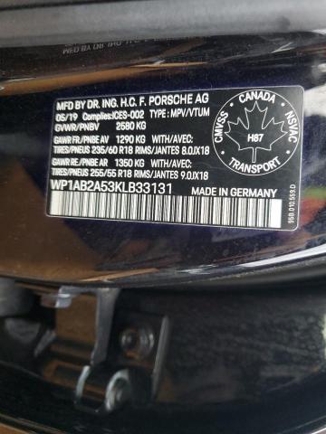 89615815 :رقم المزاد ، WP1AB2A53KLB33131 vin ، 2019 Porsche Macan مزاد بيع