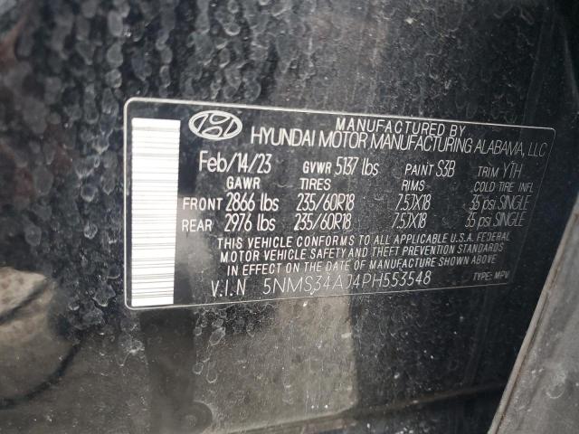 Aukcja sprzedaży 2023 Hyundai Santa Fe, vin: 5NMS34AJ4PH553548, numer aukcji: 85885515
