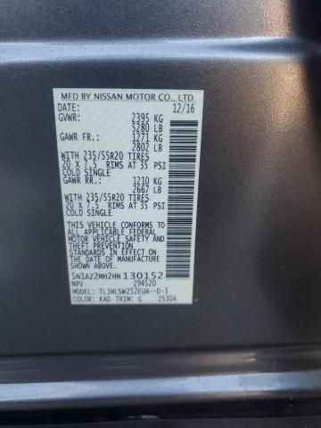 Продаж на аукціоні авто 2017 Nissan Murano S, vin: 5N1AZ2MH2HN130152, номер лоту: 82759255