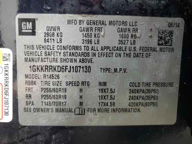 Aukcja sprzedaży 2015 Gmc Acadia, vin: 1GKKRRKD6FJ107130, numer aukcji: 89900355