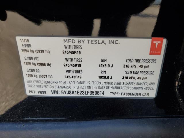 Продаж на аукціоні авто 2020 Tesla Model S, vin: 5YJSA1E23LF359614, номер лоту: 82582125