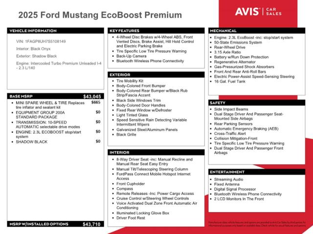 Продаж на аукціоні авто 2025 Ford Mustang, vin: 1FAGP8UH7S5108149, номер лоту: 89883605