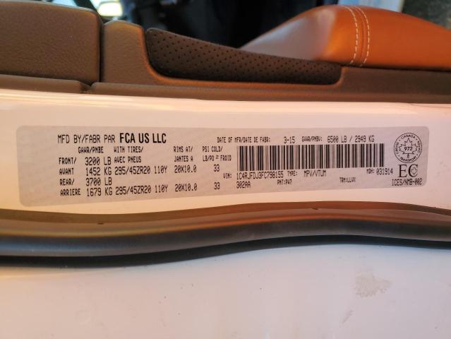 89917065 :رقم المزاد ، 1C4RJFDJ3FC798155 vin ، 2015 Jeep Grand Cher مزاد بيع