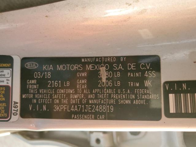 Продажа на аукционе авто 2018 Kia Forte, vin: 3KPFL4A71JE248819, номер лота: 85191085