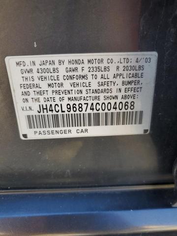 Продажа на аукционе авто 2004 Acura Tsx, vin: JH4CL96874C004068, номер лота: 90649165