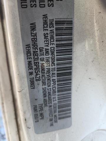 82599855 :رقم المزاد ، ZFBHRFAB3L6P65428 vin ، 2020 Ram Promaster City مزاد بيع