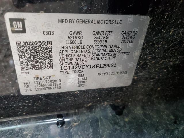 84438165 :رقم المزاد ، 1GT42VCY1KF129021 vin ، 2019 Gmc Sierra مزاد بيع
