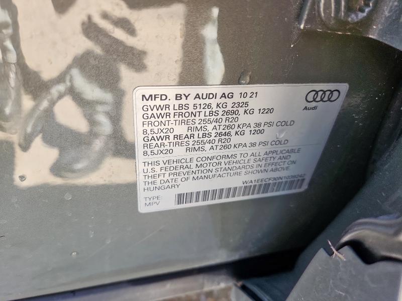 90832715 :رقم المزاد ، WA1EECF30N1039242 vin ، 2022 Audi Q3 مزاد بيع