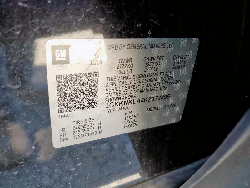 Продажа на аукционе авто 2019 Gmc Acadia, vin: 1GKKNKLA4KZ172495, номер лота: 89902545