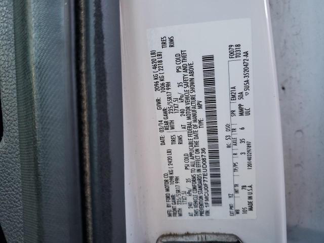 89673205 :رقم المزاد ، 1FMCU0F77EUD08736 vin ، 2014 Ford Escape S مزاد بيع