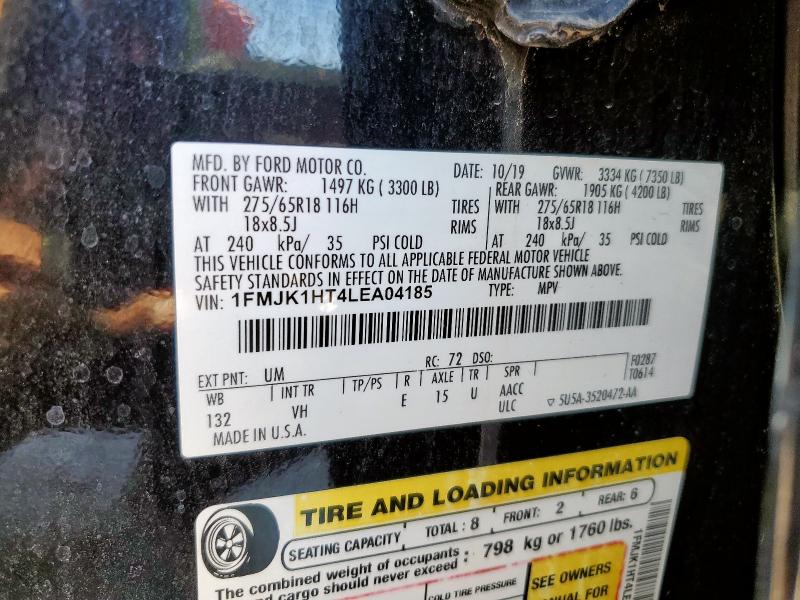 Продаж на аукціоні авто 2020 Ford Expedition, vin: 1FMJK1HT4LEA04185, номер лоту: 90841485