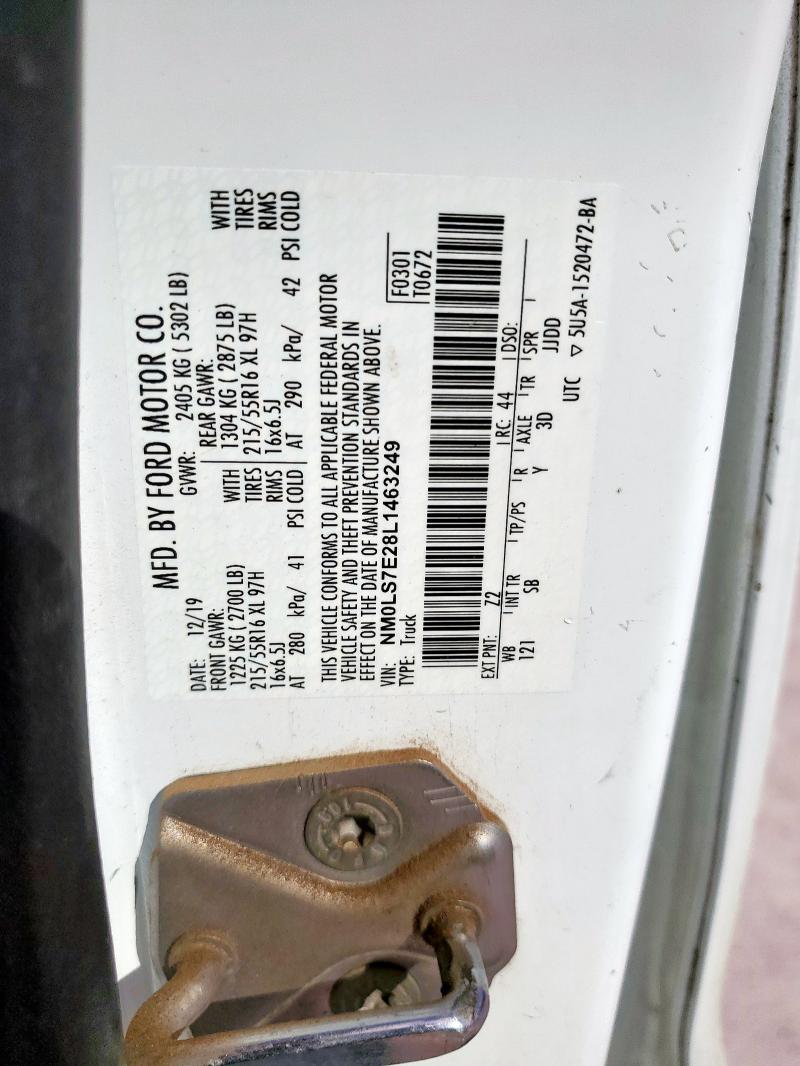 Продажа на аукционе авто 2020 Ford Transit Co, vin: NM0LS7E28L1463249, номер лота: 82339265