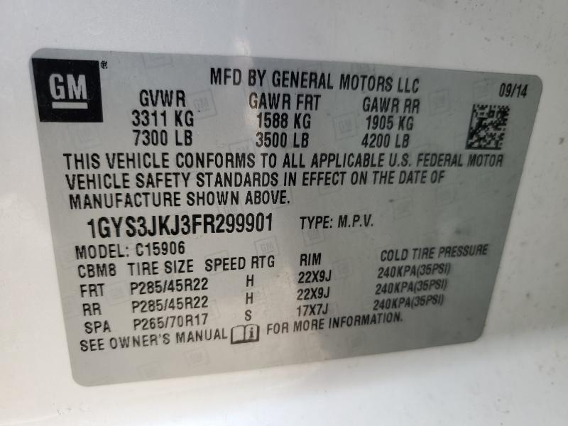 Aukcja sprzedaży 2015 Cadillac Escalade E, vin: 1GYS3JKJ3FR299901, numer aukcji: 87069245