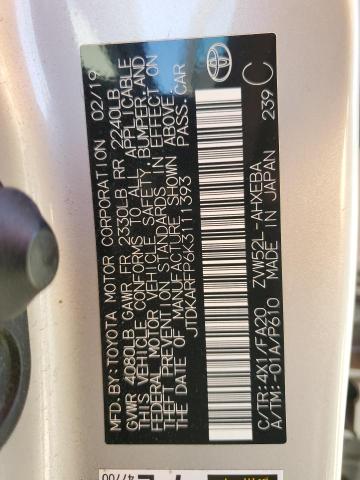 Auction sale of the 2019 Toyota Prius Prim, vin: JTDKARFP6K3111393, lot number: 87246525