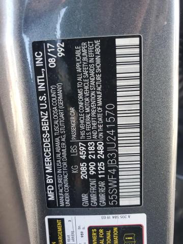 90042355 :رقم المزاد ، 55SWF4JB3JU241570 vin ، 2018 Mercedes-benz C مزاد بيع