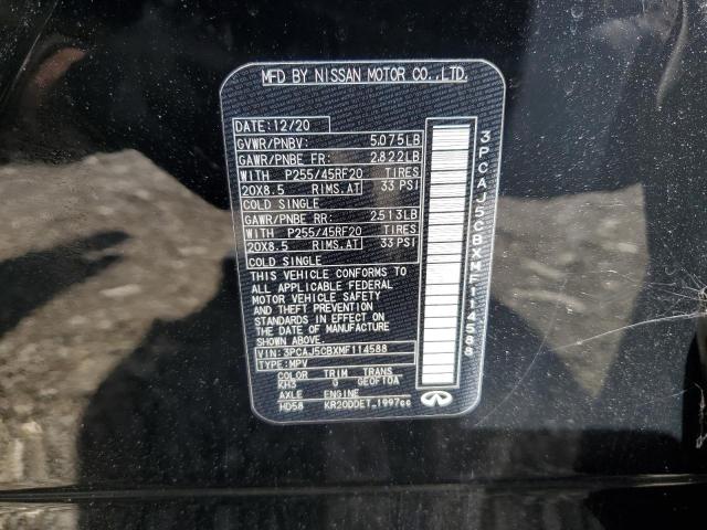 Aukcja sprzedaży 2021 Infiniti Qx50 Essential, vin: 3PCAJ5CBXMF114588, numer aukcji: 85646005