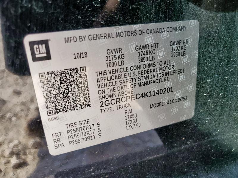 2019 Chevrolet Silverado Ld C1500 Lt მანქანა იყიდება აუქციონზე, vin: 2GCRCPEC4K1140201, აუქციონის ნომერი: 81188275