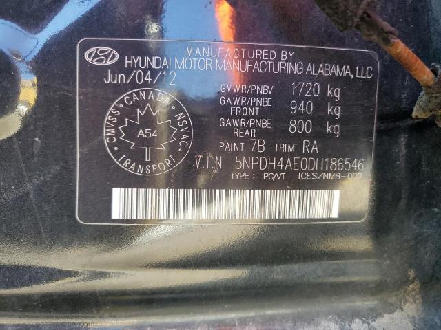 2013 Hyundai Elantra მანქანა იყიდება აუქციონზე, vin: 5NPDH4AE0DH186546, აუქციონის ნომერი: 90352905